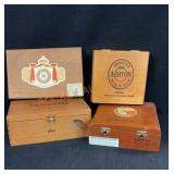 4 Wooden Cigarboxes