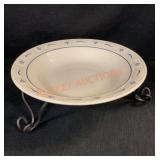 Longaberger Pottery 12" Bowl / Stand