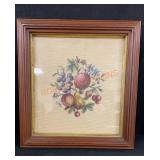 Deep Framed Crewel Fruit 20"x21"