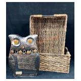 2 Decorative Baskets 12"x 17" & Owl