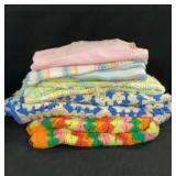 Lot Of Crocheted Blankets Various Sizes