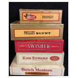 5 Various Cigar Boxes