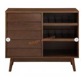 36in Louvered Door Bar Cabinet