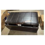 36in Leather Ottoman