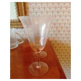 4 pink stemmed water