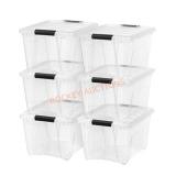 6ct 32qt Plastic Bins