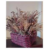 Wicker Basket With Dried Arrangement
