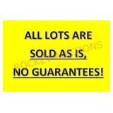 All Lots Are Sold As Is