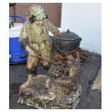 Flower Pots And Outside Fountain