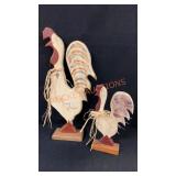 Wooden Chickens 17 1/2"Tallest