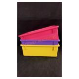 3 Plastic Containers 12"x 14"