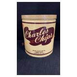 Charles Chips Tin Can 9 1/2" H
