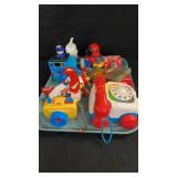 Tray Lot Of Toys Tomy,Fisher Price Etc.