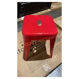 Red Metal Stool