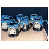 7-pottery Mugs 4 1/4"-20th Ann.