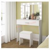 Vanity Table w Lighted Mirror