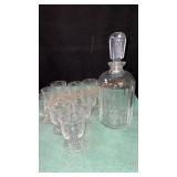11pc Footed Cordial Glasses and Decanter