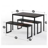 Zinus dining table with 2 benches