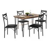 VECELO 5-Piece Dining Table Set