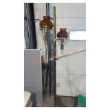 73" Antique Amber Glass Floor Lamp