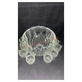 10pc Riverside Pressed Glassware