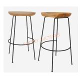 2pc Natural Counter Stool
