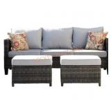 Patio sofa and ottoman set