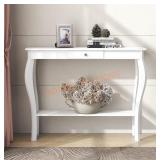 Narrow White Accent Table