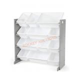 Humble Crew, Grey/White Kids Toy Organizer
