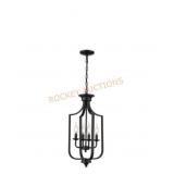 12 in. 4-Light Matte Black Pendant
