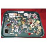 Tray Lot Of Vintage Pins & Broaches