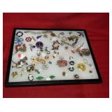 Display Case Of Vintage Jewelry