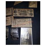 Tin Style Photo,confederate Money, Misc Lot