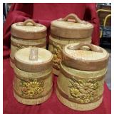 4 Pc Hand Painted Canister Set