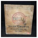 Vintage Trojan Powder Co Wood Crate