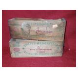 2 Vintage Wood Dairy Boxes