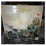 Gold Finish Pillar Candle Holder