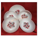 Fire King Lot Of 4 Soup Bowls And 1 Plate