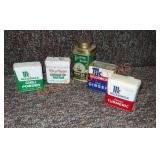 Lot Of 5 Antique Seasoning Tins Mccormick,
