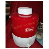 Coleman Cooler & Tray Of Misc