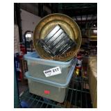 2 Plastic Containers and Tin with Playing Cards