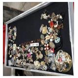 Display Case Lot Of Vintage Jewelry
