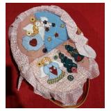 Hand Quilted Angel Basket With Oven Mits