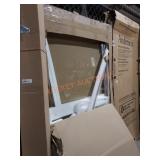 Shower door with chrome finishes