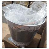 Galvanized bucket accent side tables