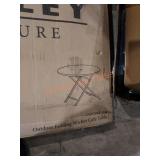 Crosley folding wicker table