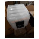 Stack of Plastic totes with lids