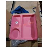 Box of pink food trays/plates