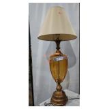 Vintage Amber Glass Table Lamp