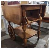 Tea trolley with drop leaf sides